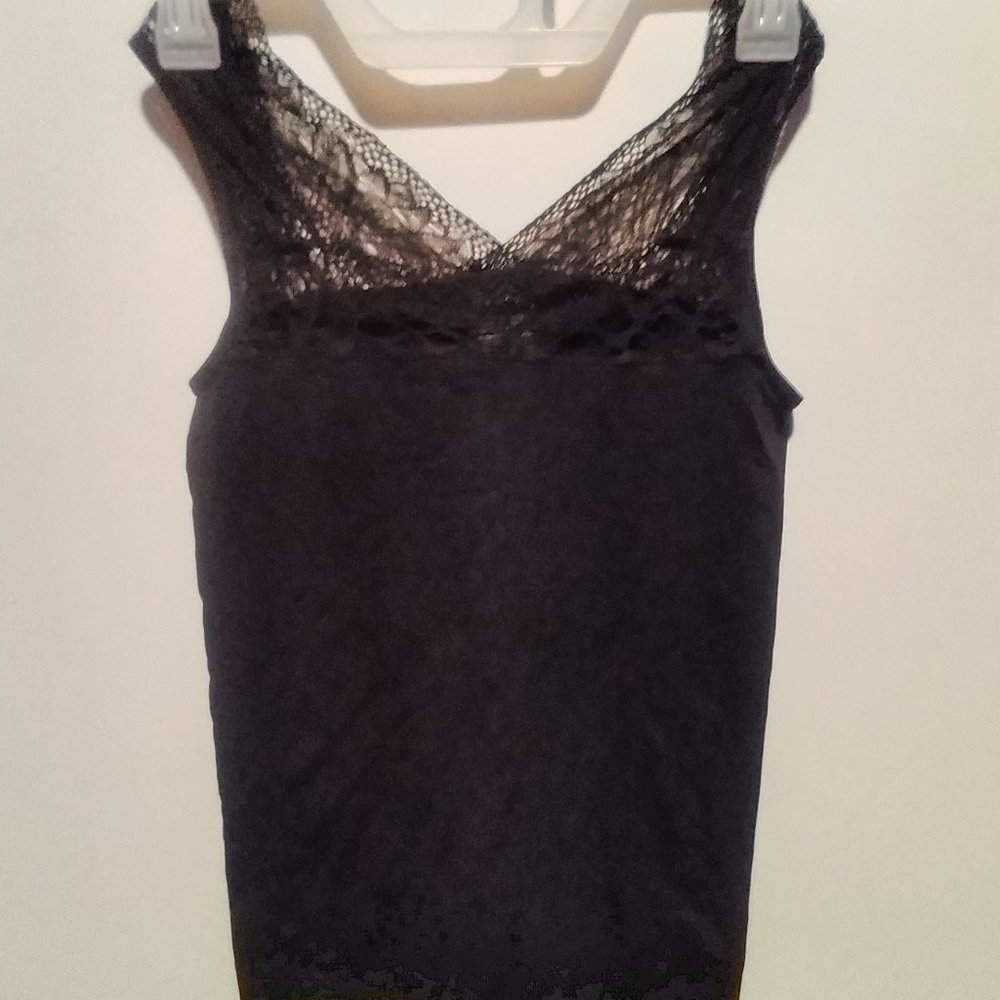 Marilyn Monroe Black Lace-Trim Tank Top Size Large Camisole Top Stretch Comfort